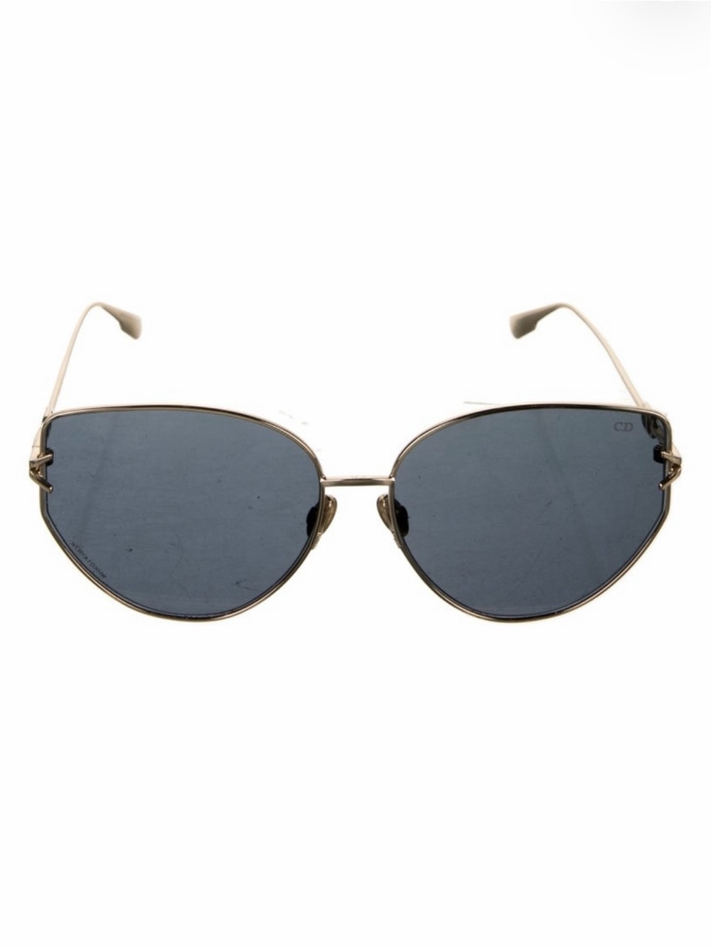 Dior Gold Frame Navy Lens Women's Sunglasses
